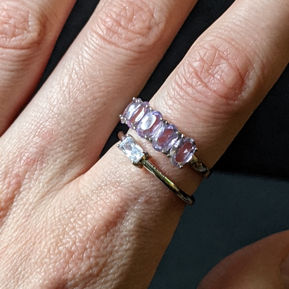 Baguette Lab Diamond CZ Ring 5, 6, Cubic Zirconia - Picture 6 of 7